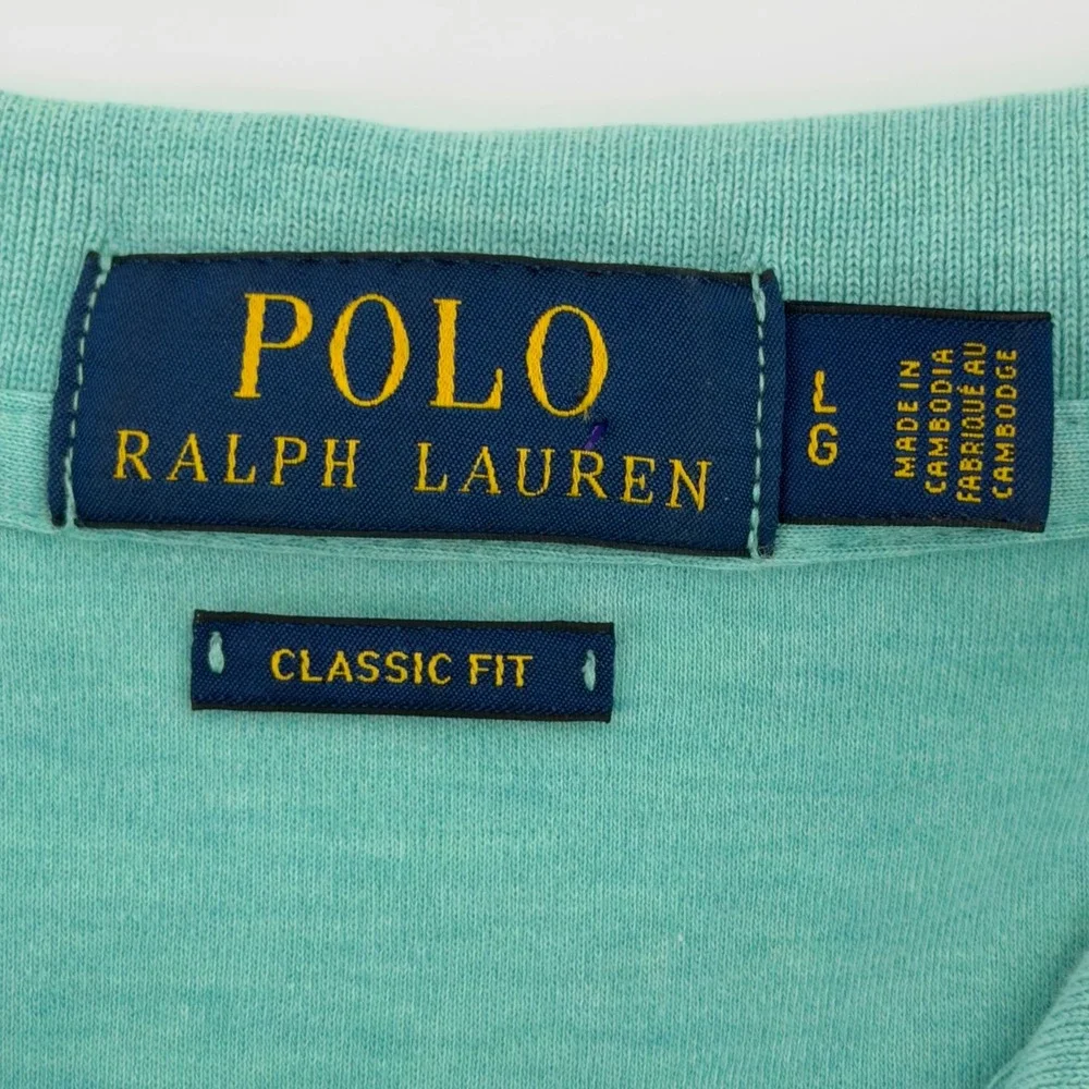 Polo Ralph Lauren Mens Classic Fit Polo‎ Shirt Large Teal Green Heather
